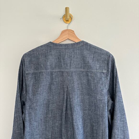 NWT Vince Patch Pocket Chambray Button Front Long Sleeve Shirt Blue Rinse M - Picture 13 of 13